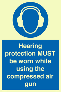 Hearing protection MUST be worn while using the compressed air gun